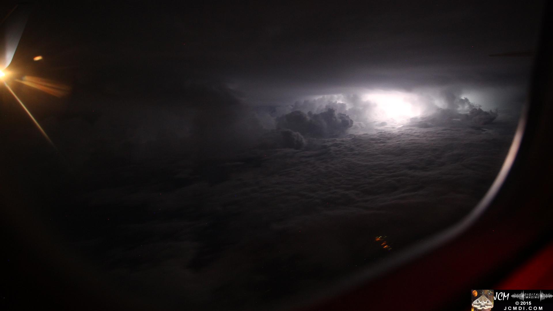 Cloud lightning from aircraft window � BNA to LAX 7-28-2015 hand-held, Canon 5D Mk2